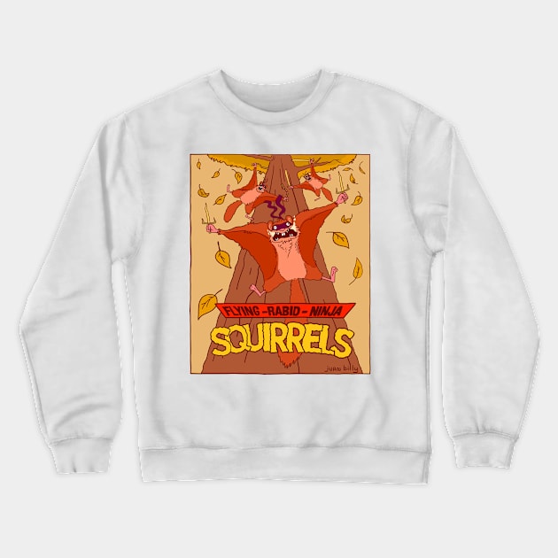 Ninja Squirrels Crewneck Sweatshirt by Juan Billy